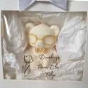 Personalizowany prezent dla nauczyciela – świeca Miś w eleganckim pudełku